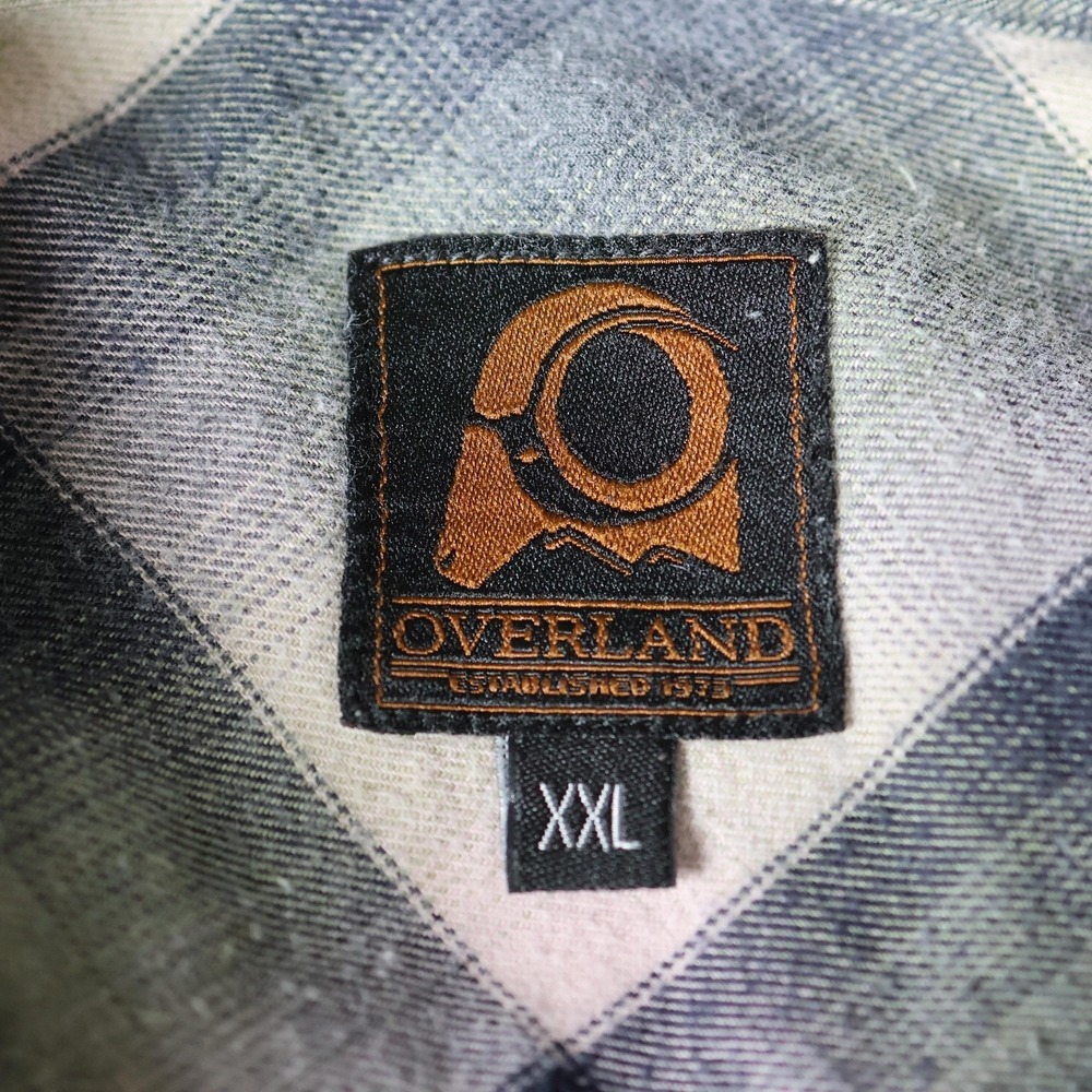 Overland Shirt Mens 2XL Green Plaid Flannel Outdoor Gorpcore Long Sleeve Casual - Picture 7 of 9